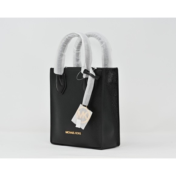 MICHAEL KORS MERCER Extra-Small N/S Shopper Crossbody Black Leather NWT $348 - Picture 2 of 12